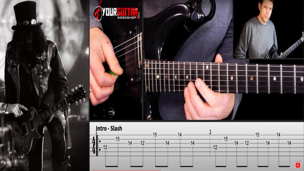 Learn how to play: Guns n Roses Sweet Child O Mine Guitar Lesson. FULL tutorial, including the guitar solo, with easy step by step instruction.